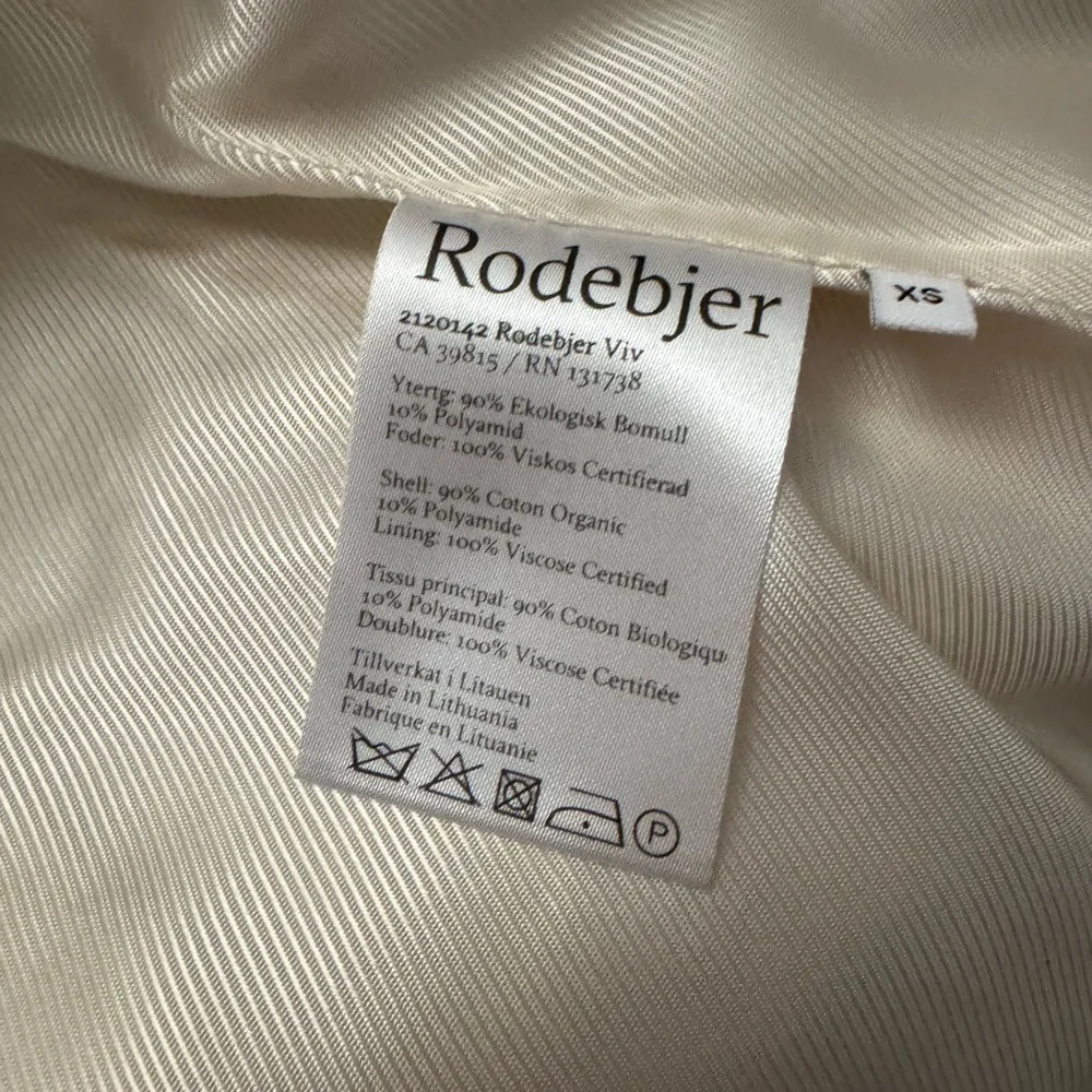 Rodebjer fringed-edge single-breasted blazer Cream Color Size XS - NWT - Picture 4 of 8